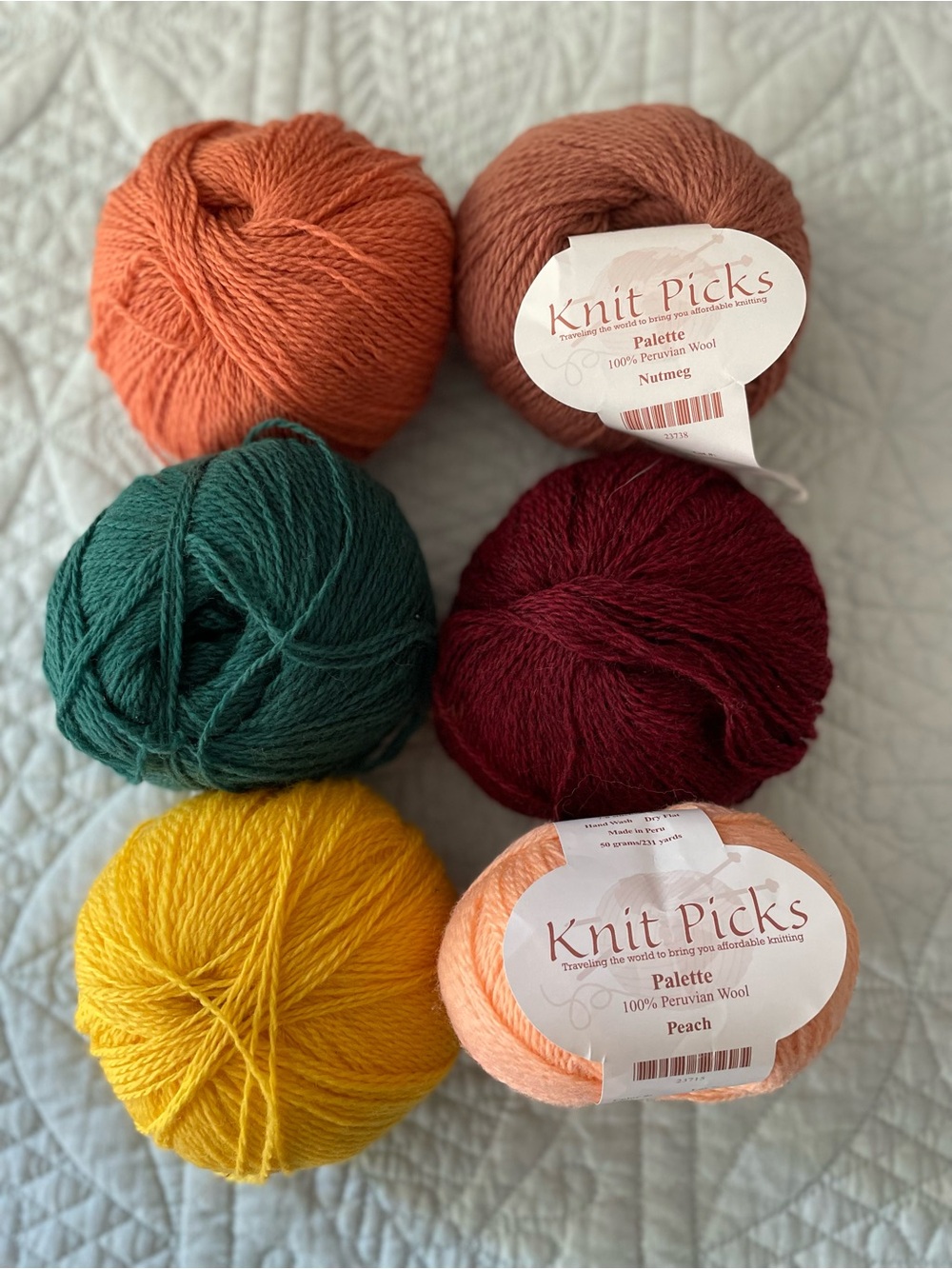 Knit Picks 100% Peruvian Wool Skeins Asst. Color 231 Yards 50 Grams per Skein